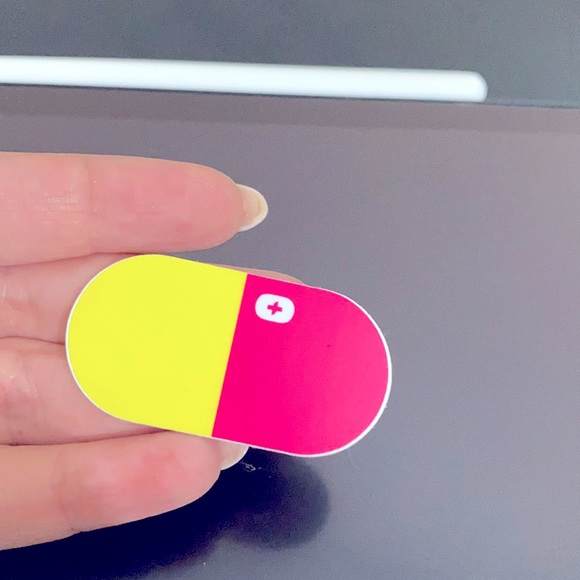 Figs Pink Yellow Pill 💊 Sticker - Picture 2 of 2
